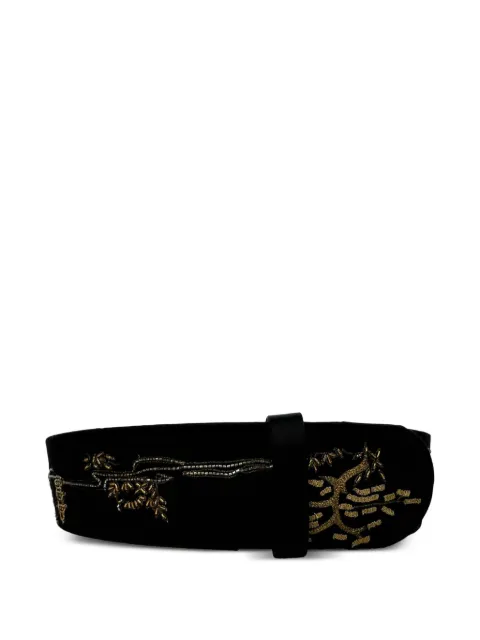 Alexander McQueen Pre-Owned embellished suede belt Black RFCPUGBAC764457W