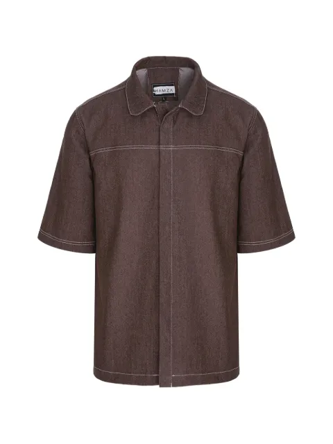 HAMZA Six denim shirt Brown SIXDENIMSHORTSLEEVESHIRT