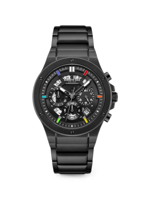 KENNETH COLE chronograph skeleton 44mm watch Black KCWGI0058301