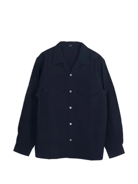 TAIGA TAKAHASHI Lot.101 open-collar shirt Blue TT26AW101