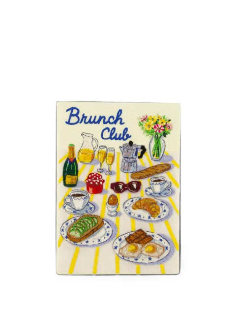 Olympia Le-Tan Brunch Club embroidered clutch bag Yellow FOODBC11PT