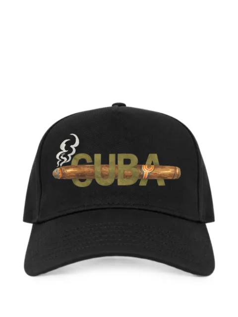 Melt graphic-print cotton baseball cap Black MSCAP5424