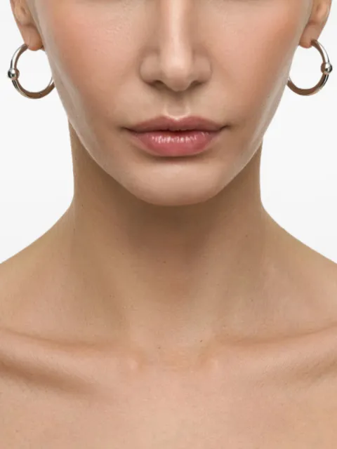 Poche Paris Harmony bead-embellished hoop earrings Silver CL06W