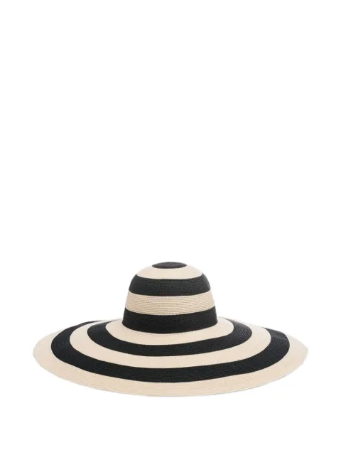 Eugenia Kim Toyo striped wide-brim sun hat Neutrals 21012170CSIVORBLK