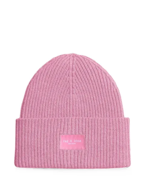 rag & bone Blake ribbed beanie hat Pink WJK23F002BV02