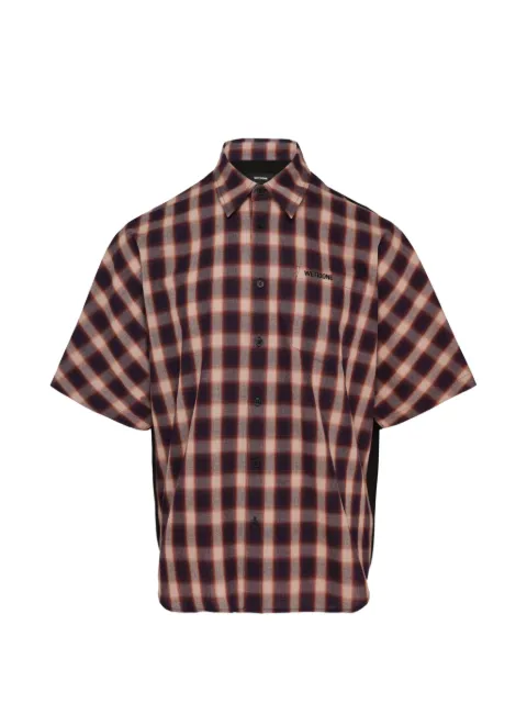 We11done Red Dolmancheck-pattern panelled shirt Black WDSH226106URD