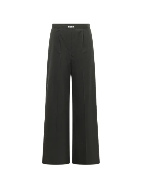 MSGM logo-print wide-leg trousers Black 4141MDP14267617
