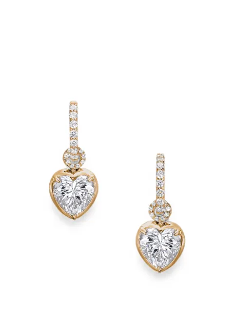 Anabela Chan simulated diamond heart hoop earrings Gold ACDD41ESYGWDM