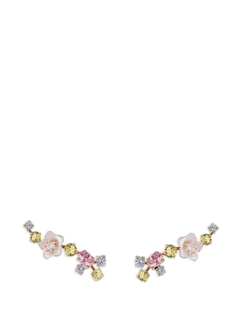 Anabela Chan Rose Floral sapphire and diamond earrings Gold AC18EG25ESRGPS