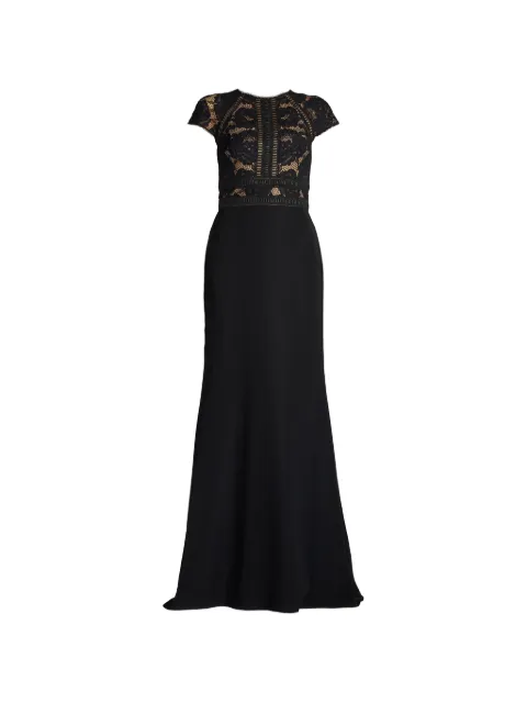 Tadashi Shoji Catrine lace-panelled floor-length maxi dress Black ALG17705LXZBKND