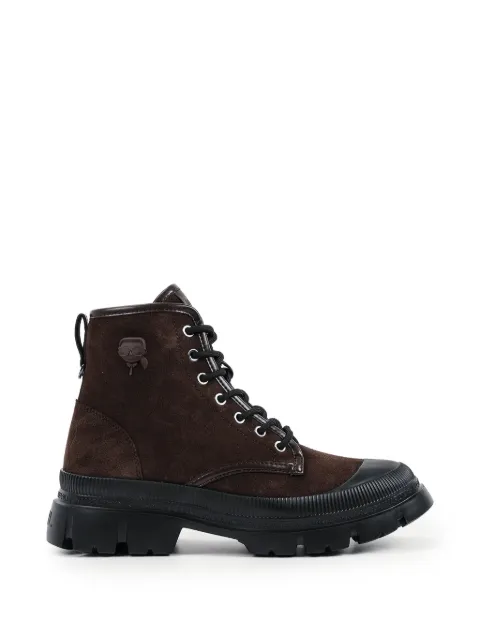 Karl Lagerfeld suede panelled boots Brown KL25252