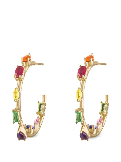 Eden Presley Mini Goddess multi-stone hoop earrings Gold EDE0061RBSM