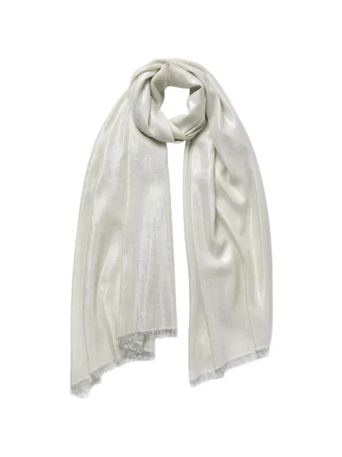 Jane Carr Mercury metallic-thread scarf White 2503313258CHALK