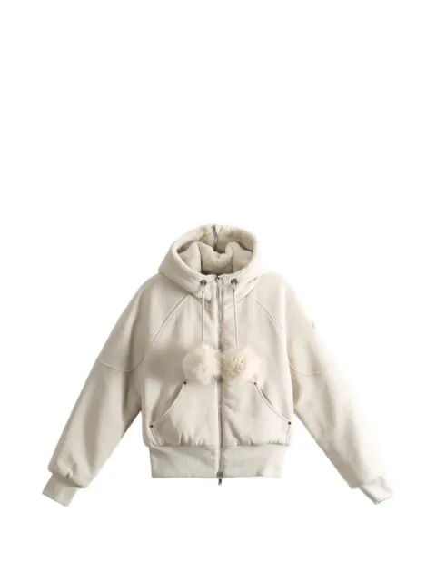 Moose Knuckles Oro Bunny pom-pom zip-up reversible hoodie Neutrals M36LS611
