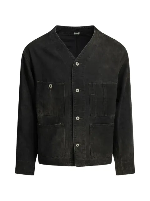 A.PRESSE Engineer collarless multi-pocket denim jacket Black 26SAP0145