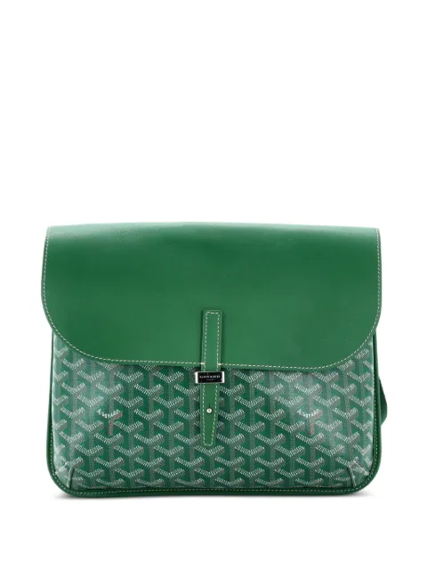 Goyard Pre-Owned Coursier Messenger Bag Coated Canvas and Leather crossbody bag Green Q5OHAGNIXAIQTBF4