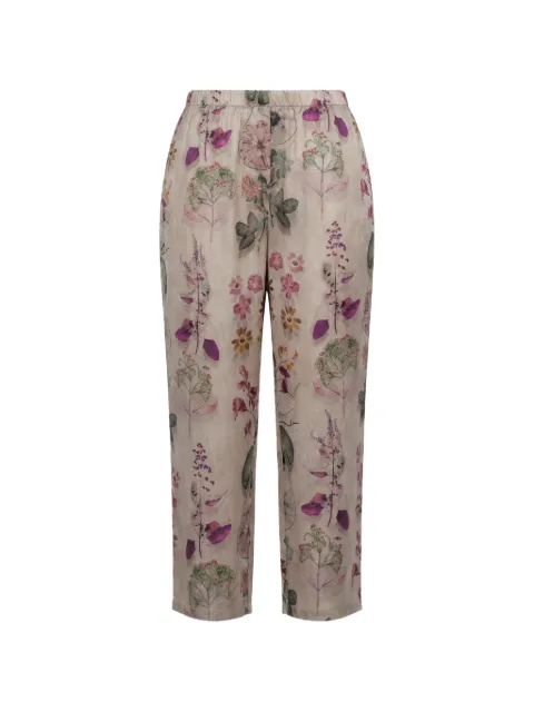Avant Toi floral-print fade-effect trousers Neutrals 226SD2207SERV