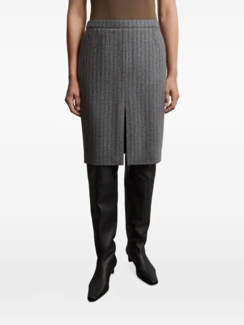 12 STOREEZ pinstripe front-slit skirt Grey 133401
