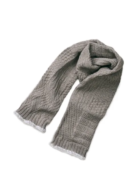 yahae mixed-knit scarf Grey 75018