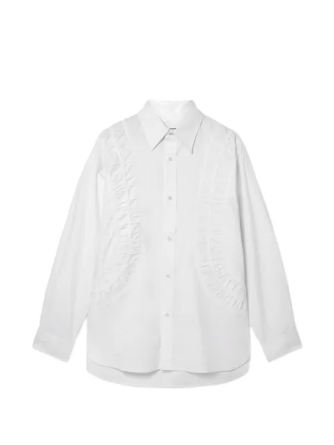 SAGE NATION Fossil ruched-panel shirt White S148IV