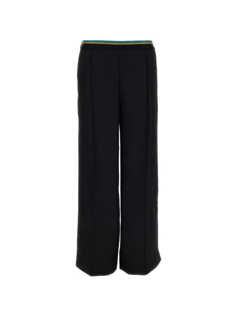 Plan C elasticated-waistband straight-leg trousers Black PNCAB03BU8TV03900N99