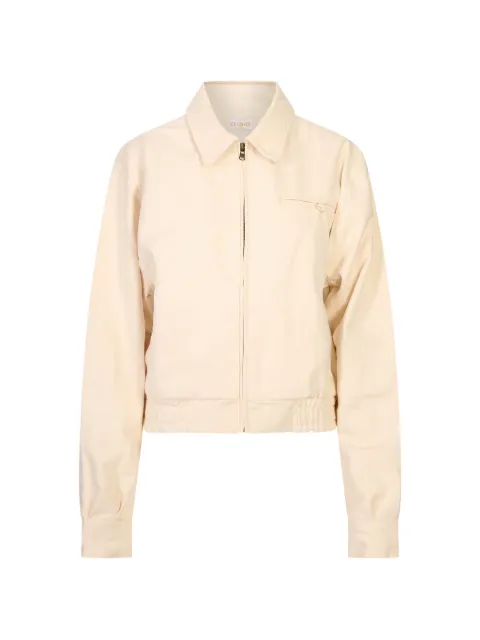 LOIS JEANS elasticated-hem zip-up jacket Neutrals 3624