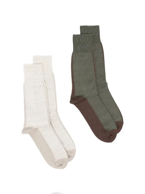 Ziggy Chen contrast-panel socks (set of two) Green 0M2615402
