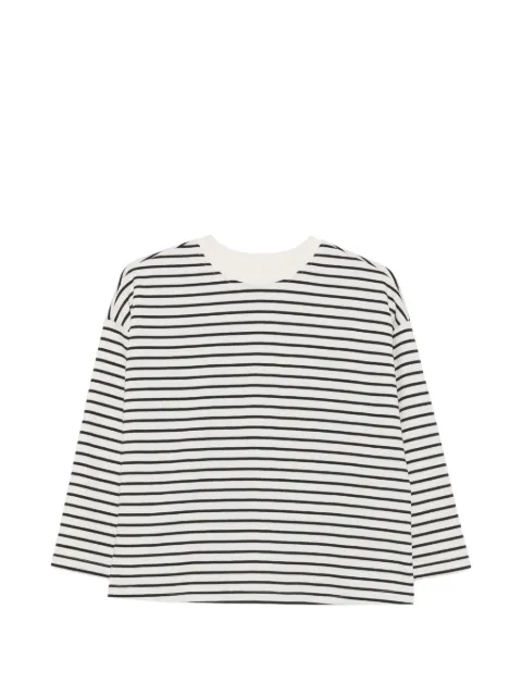 MAISON123 horizontal-stripe drop-shoulder T-shirt White 6558010