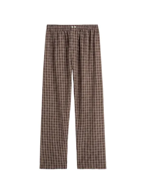 TEKLA checked cotton pajamas Brown 5740014956133