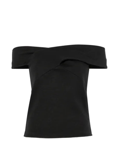 ANDIATA Abelena off-shoulder crossover top Black 0456873336