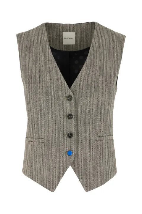Paul Smith herringbone waistcoat with contrast back Grey W1R463JW11253