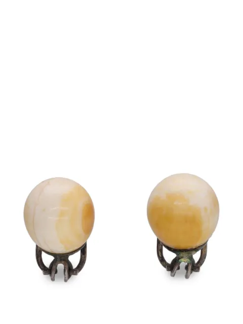 Vintage bead clip-on earrings Grey W29062611