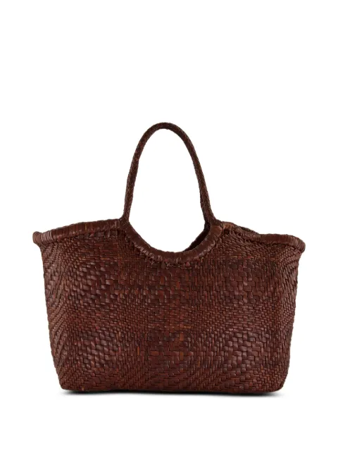 DRAGON DIFFUSION Nantucket woven leather tote bag Brown 8823