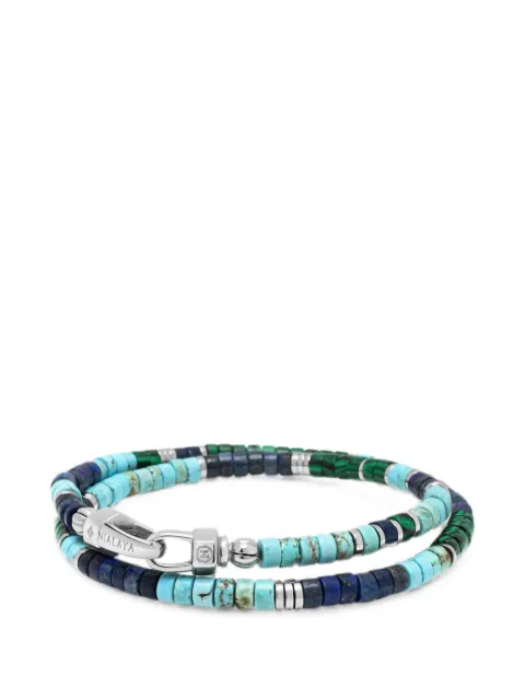 Nialaya Jewelry Heishi double-wrap bracelets Blue MCHCO767