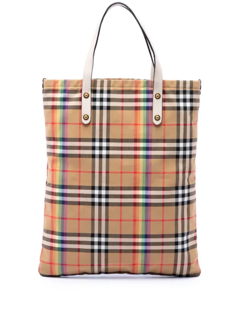 Burberry Pre-Owned 2000-2017 House Check Canvas Rainbow tote bag Neutrals 9372ILQH6YOB8E3K