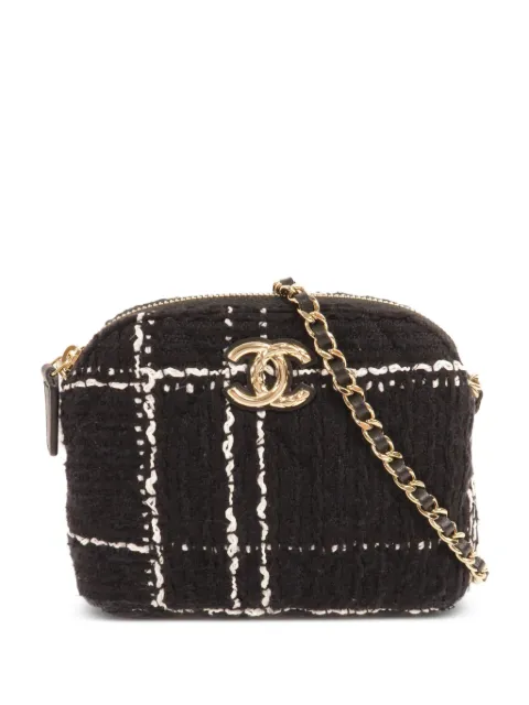 CHANEL Pre-Owned CC tweed shoulder bag Black KKA135A