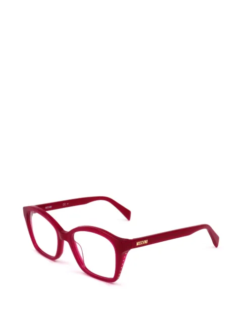 Moschino Eyewear studded square-frame glasses Red MOS517