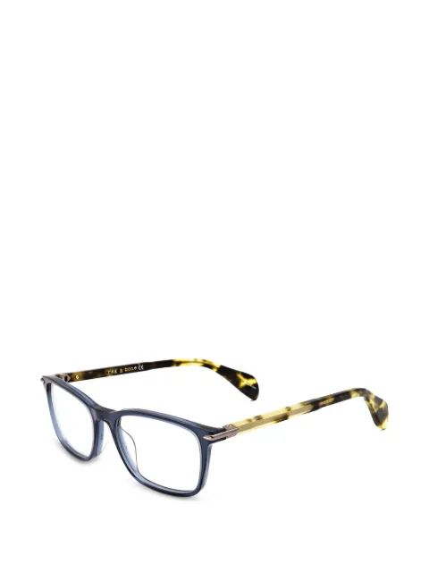 rag & bone tortoiseshell-effect rectangle-frame glasses Blue RNB7016PJP53
