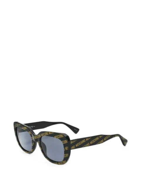 Moschino Eyewear logo-pattern square-frame sunglasses Black MOS132S7RM53