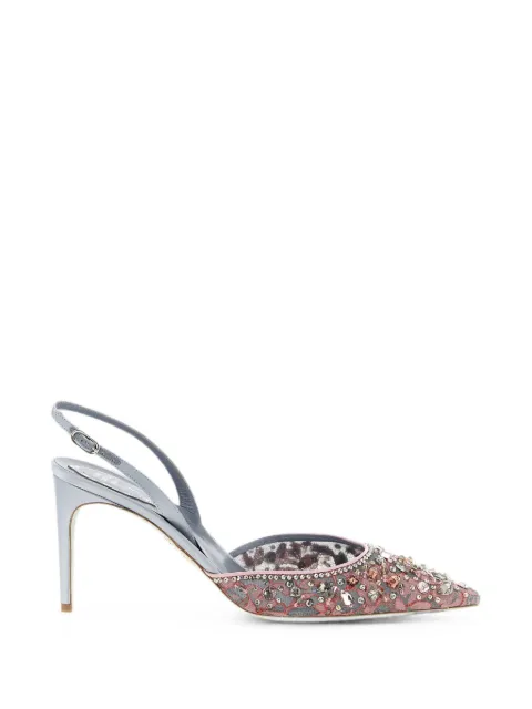 René Caovilla Cinderella crystal-embellished slingback pumps Pink C12874080RP01Y437