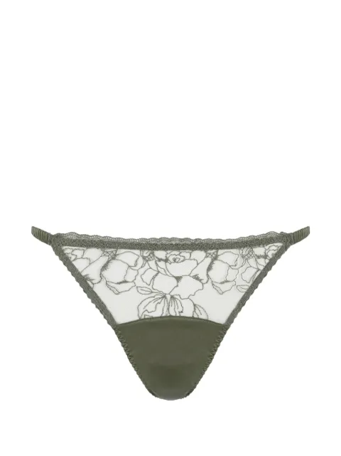 Fleur Of England Iona embroidered briefs Green IONAOUVERTBRIEF