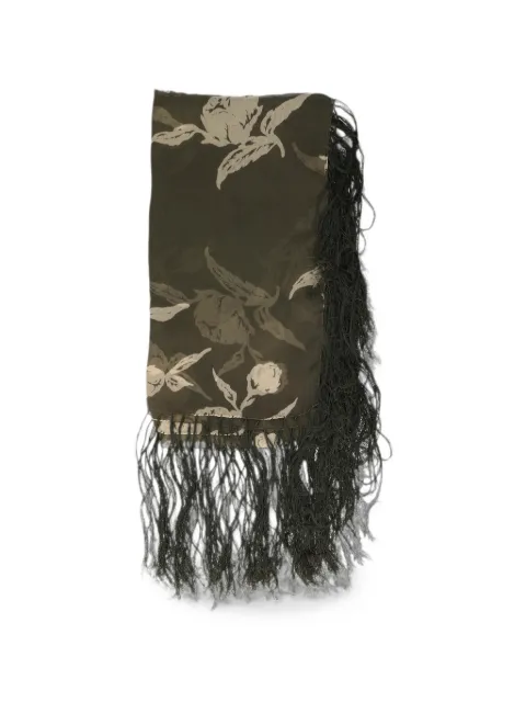 Emporio Armani Pre-Owned floral-print silk scarf Green W2752687