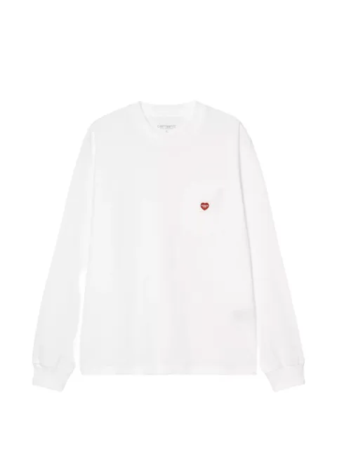 Carhartt WIP L/S Pocket Small Heart T-Shirt White I037167