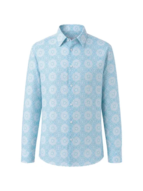 PENINSULA SWIMWEAR geometric-print shirt Blue P26SSH001FI02