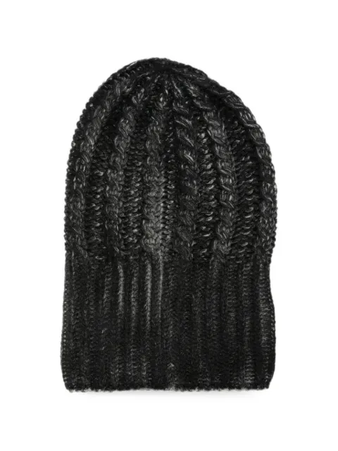 Avant Toi cable-knit ribbed beanie hat Black 226WA1044CASVH