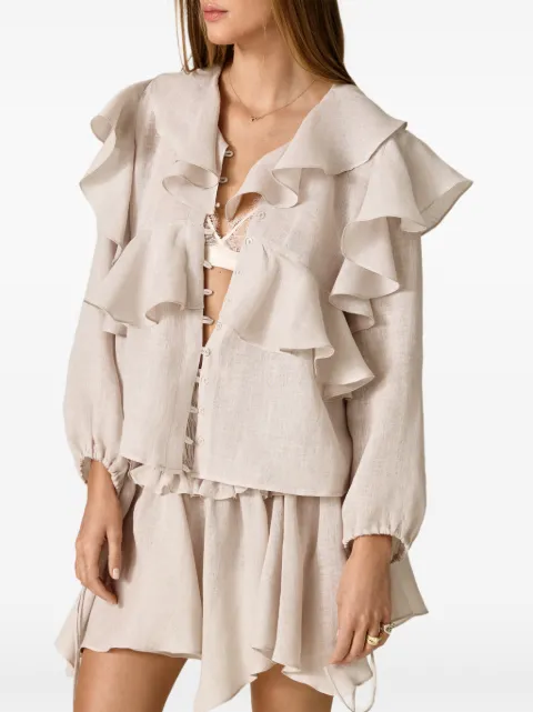 PNK ruffled smocked-waist mini skirt Neutrals FCOLTG