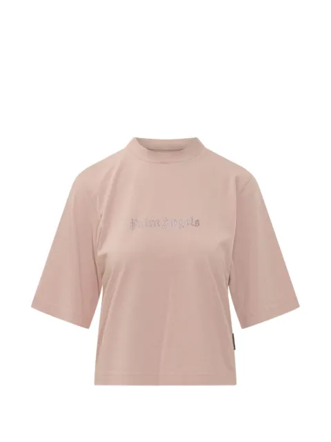 Palm Angels rhinestone boxy T-shirt Pink PAWAA03F26JR02