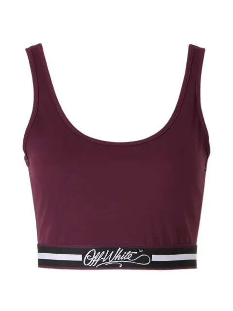 Off-White logo-underband crop top Red 2FA00391TW620