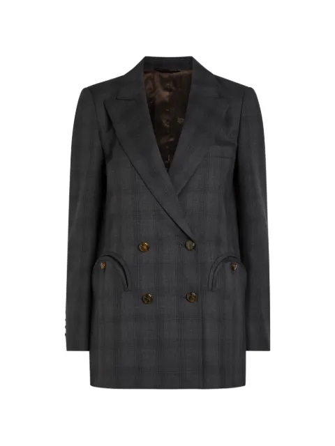 Blazé Milano Everyday double-breasted checked blazer Grey BZEBD19