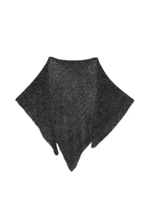 Faliero Sarti Risia sequin-embellished triangular scarf Black I272057
